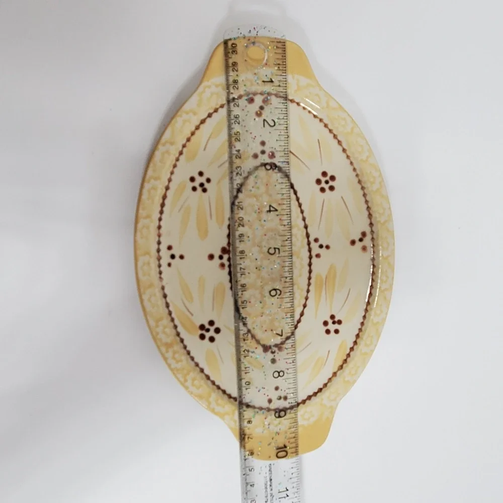 Temp-Tations Tara Old‎ World Yellow Nesting Plates Tray Floral Handles Set of 3